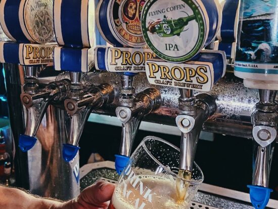 props brewery tap handles at landsharks